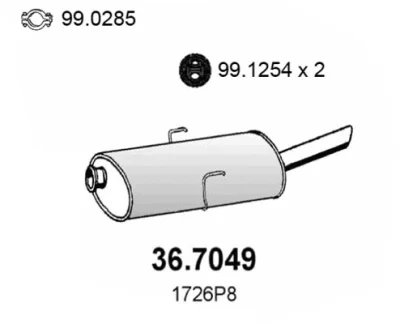 36.7049 ASSO Глушитель выхлопных газов конечный
