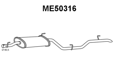 ME50316 VENEPORTE Глушитель выхлопных газов конечный