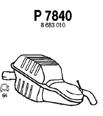 P7840 FENNO Глушитель выхлопных газов конечный