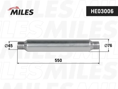 HE03006 MILES Труба выхлопного газа, универсальная