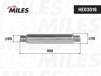 HE03016 MILES Труба выхлопного газа, универсальная