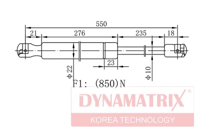 DGS1976BP DYNAMATRIX Газовая пружина, крышка багажник