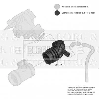 BTH1701 BORG & BECK Рукав воздухозаборника, воздушный фильтр