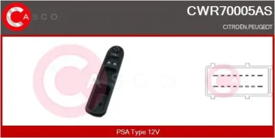 CWR70005AS CASCO Выключатель, стеклолодъемник