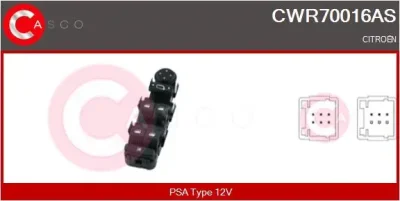 CWR70016AS CASCO Выключатель, стеклолодъемник