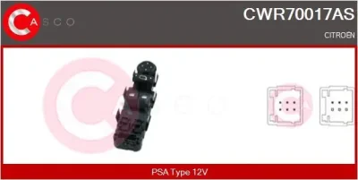 CWR70017AS CASCO Выключатель, стеклолодъемник