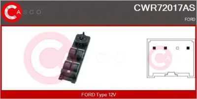 CWR72017AS CASCO Выключатель, стеклолодъемник