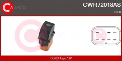 CWR72018AS CASCO Выключатель, стеклолодъемник