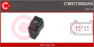 CWR73002AS CASCO Выключатель, стеклолодъемник