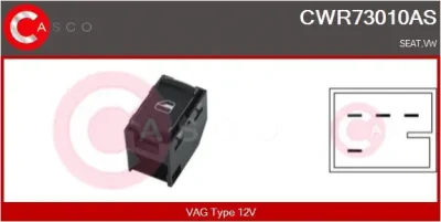 CWR73010AS CASCO Выключатель, стеклолодъемник