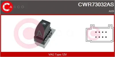 CWR73032AS CASCO Выключатель, стеклолодъемник
