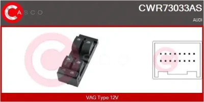 CWR73033AS CASCO Выключатель, стеклолодъемник