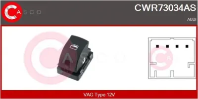 CWR73034AS CASCO Выключатель, стеклолодъемник