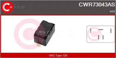 CWR73043AS CASCO Выключатель, стеклолодъемник