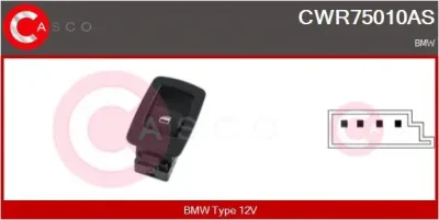 CWR75010AS CASCO Выключатель, стеклолодъемник