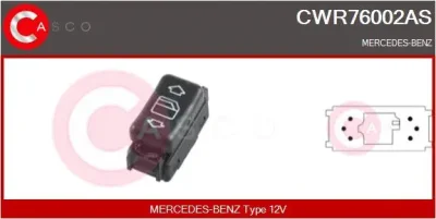CWR76002AS CASCO Выключатель, стеклолодъемник