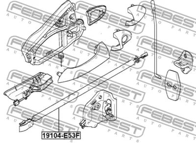 Трос, замок двери FEBEST 19104-E53F