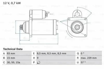 Стартер BOSCH 0 986 010 570