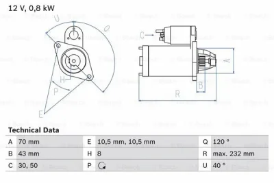 0 986 017 541 BOSCH Стартер