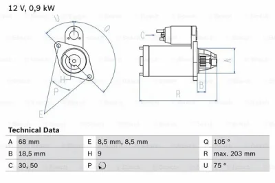 Стартер BOSCH 0 986 018 010