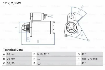 Стартер BOSCH 0 986 020 360