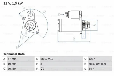 0 986 020 401 BOSCH Стартер