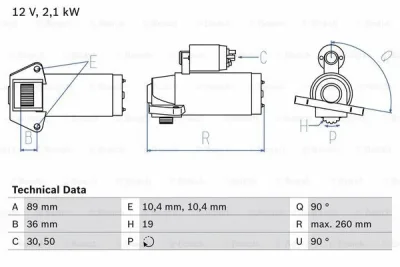 Стартер BOSCH 0 986 021 351