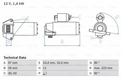 0 986 022 850 BOSCH Стартер