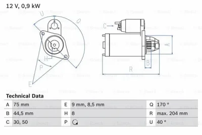 0 986 023 520 BOSCH Стартер