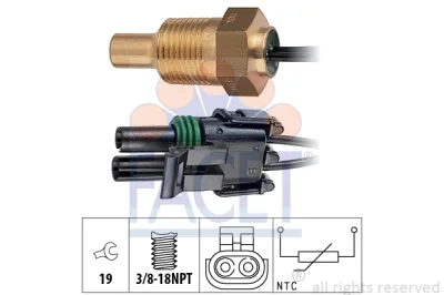 Датчик, температура охлаждающей жидкости FACET 7.3307