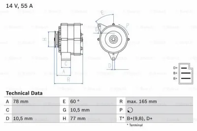 0 986 031 430 BOSCH Генератор