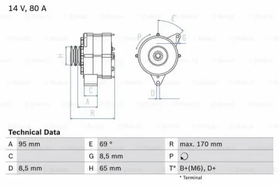 0 986 034 710 BOSCH Генератор