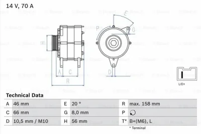 0 986 036 851 BOSCH Генератор