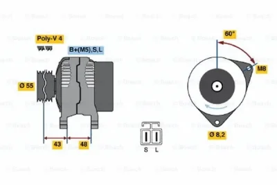 0 986 037 731 BOSCH Генератор