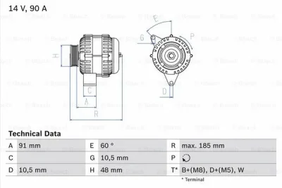 0 986 038 160 BOSCH Генератор