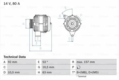 Генератор BOSCH 0 986 039 300