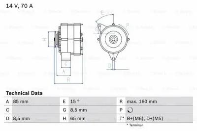 0 986 041 620 BOSCH Генератор