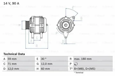 0 986 042 000 BOSCH Генератор