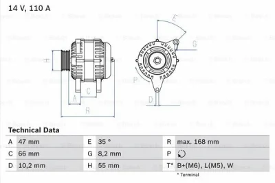 0 986 042 201 BOSCH Генератор