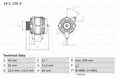 Генератор BOSCH 0 986 042 780