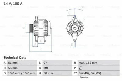 0 986 043 680 BOSCH Генератор