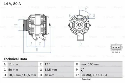 Генератор BOSCH 0 986 044 701