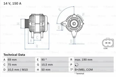 0 986 046 220 BOSCH Генератор