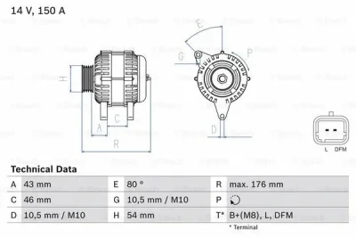 0 986 047 360 BOSCH Генератор