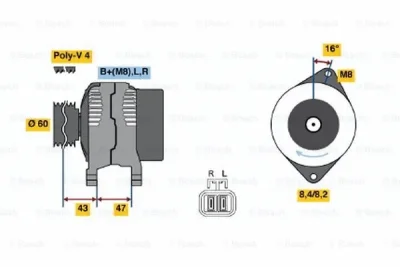 0 986 049 201 BOSCH Генератор