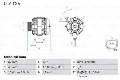 0 986 049 690 BOSCH Генератор