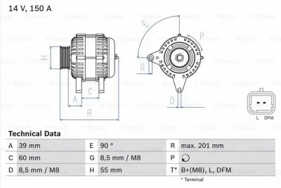 0 986 080 400 BOSCH Генератор