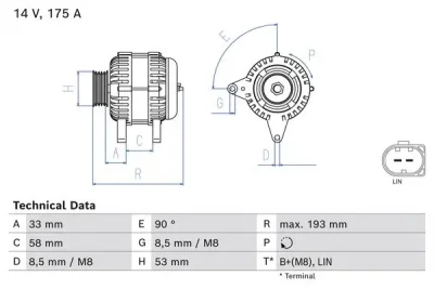 0 986 081 850 BOSCH Генератор