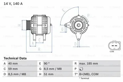 0 986 083 160 BOSCH Генератор