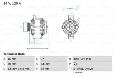 0 986 083 180 BOSCH Генератор